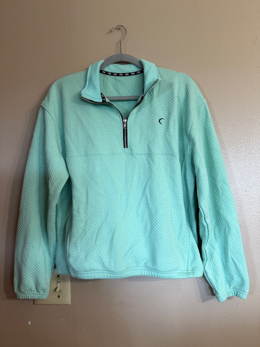 Light Aqua Quarter-Zip Fleece Pullover
